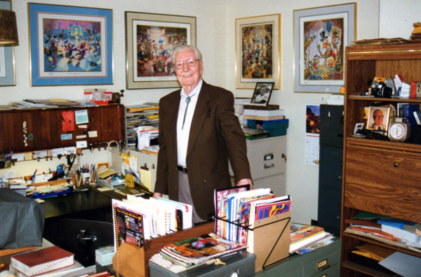 Carl Barks in his study